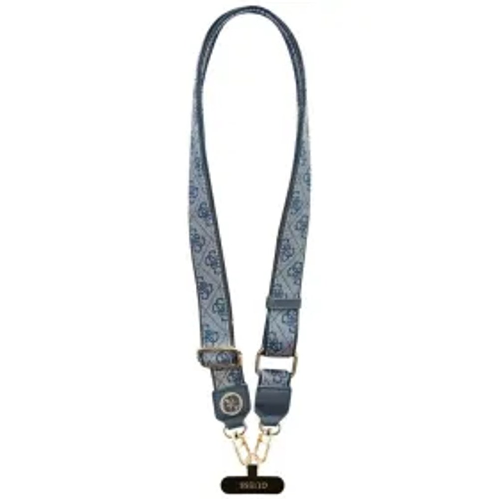 Univerzální řemínek GUESS GUUCNP4DGMB (4G PU Strap Tether Patch Strass Metal Logo) modrý