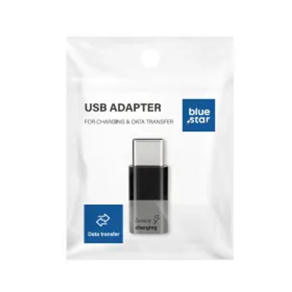 Adaptér Micro USB na typ C Blue Star - černý