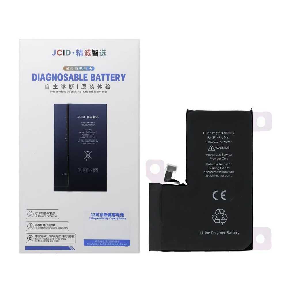 JCID Diagnostikovatelná (použitá) baterie pro iPhone 14 Pro Max 4323 mAh (standardní kapacita)