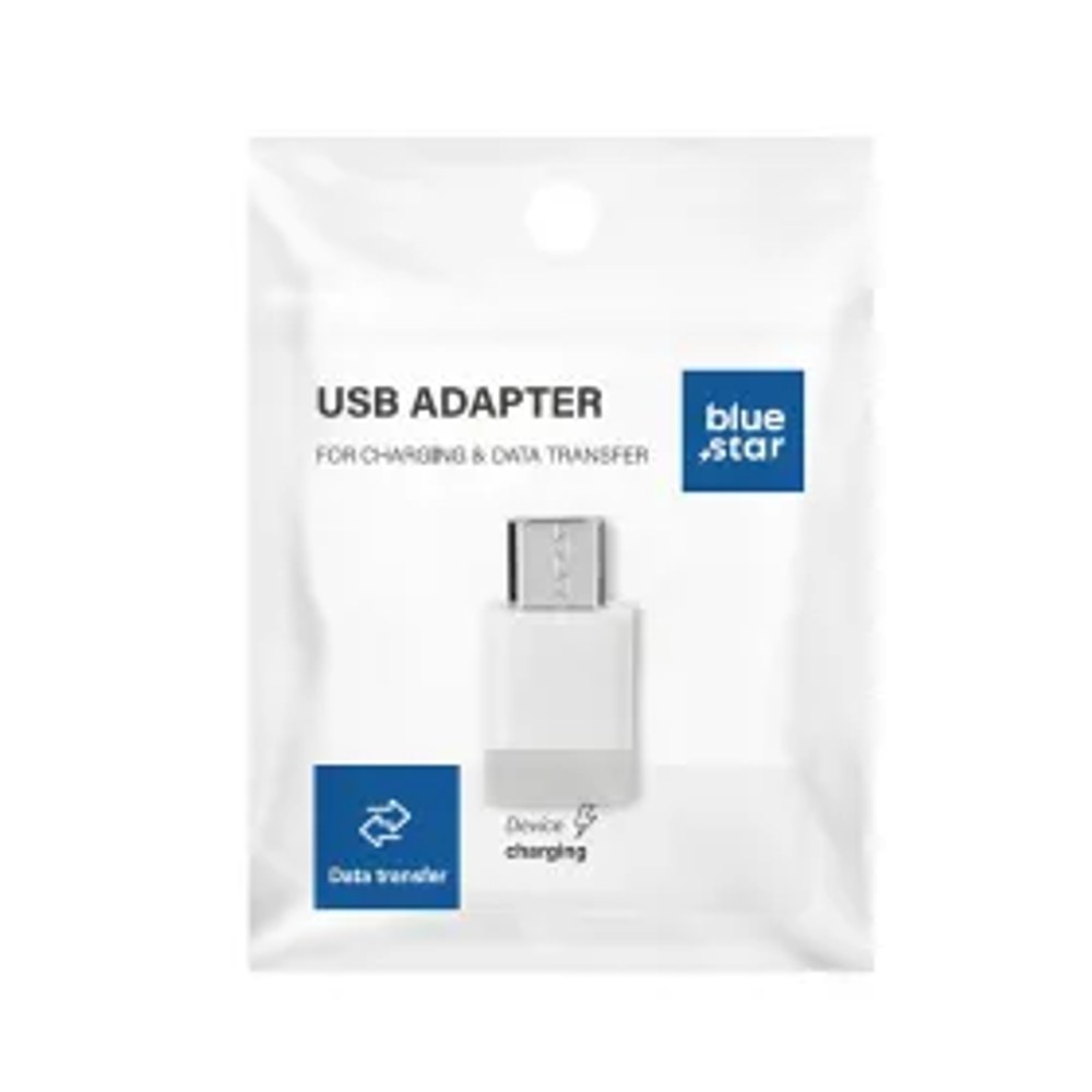 Adaptér typu C na Micro USB Blue Star - bílý