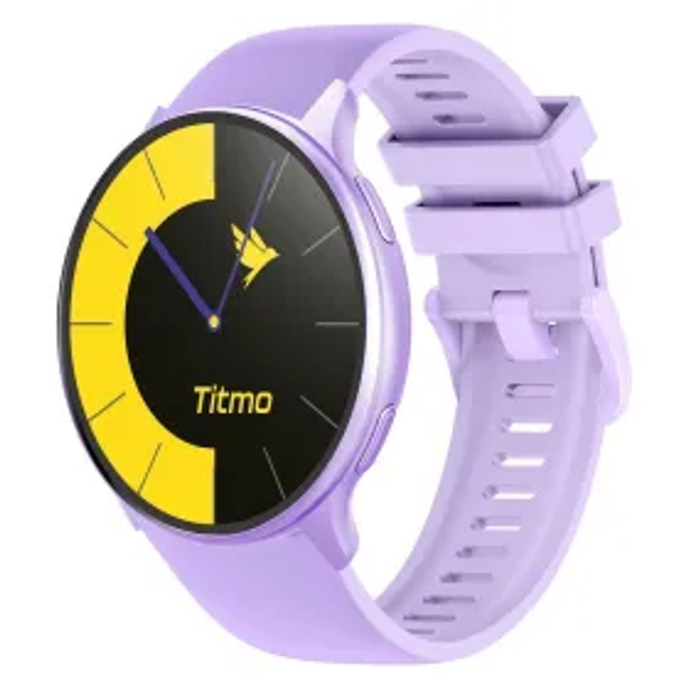 Chytré hodinky TITMO O-200 (GPS, AMOLED, bluetooth volání, silikonový řemínek) levandulová