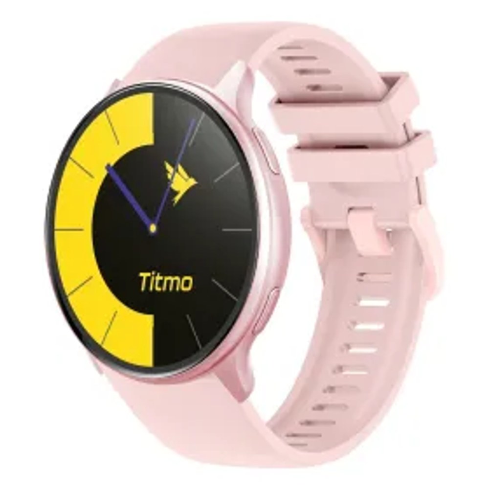 Chytré hodinky TITMO O-200 (GPS, AMOLED, bluetooth volání, silikonový řemínek) růžové