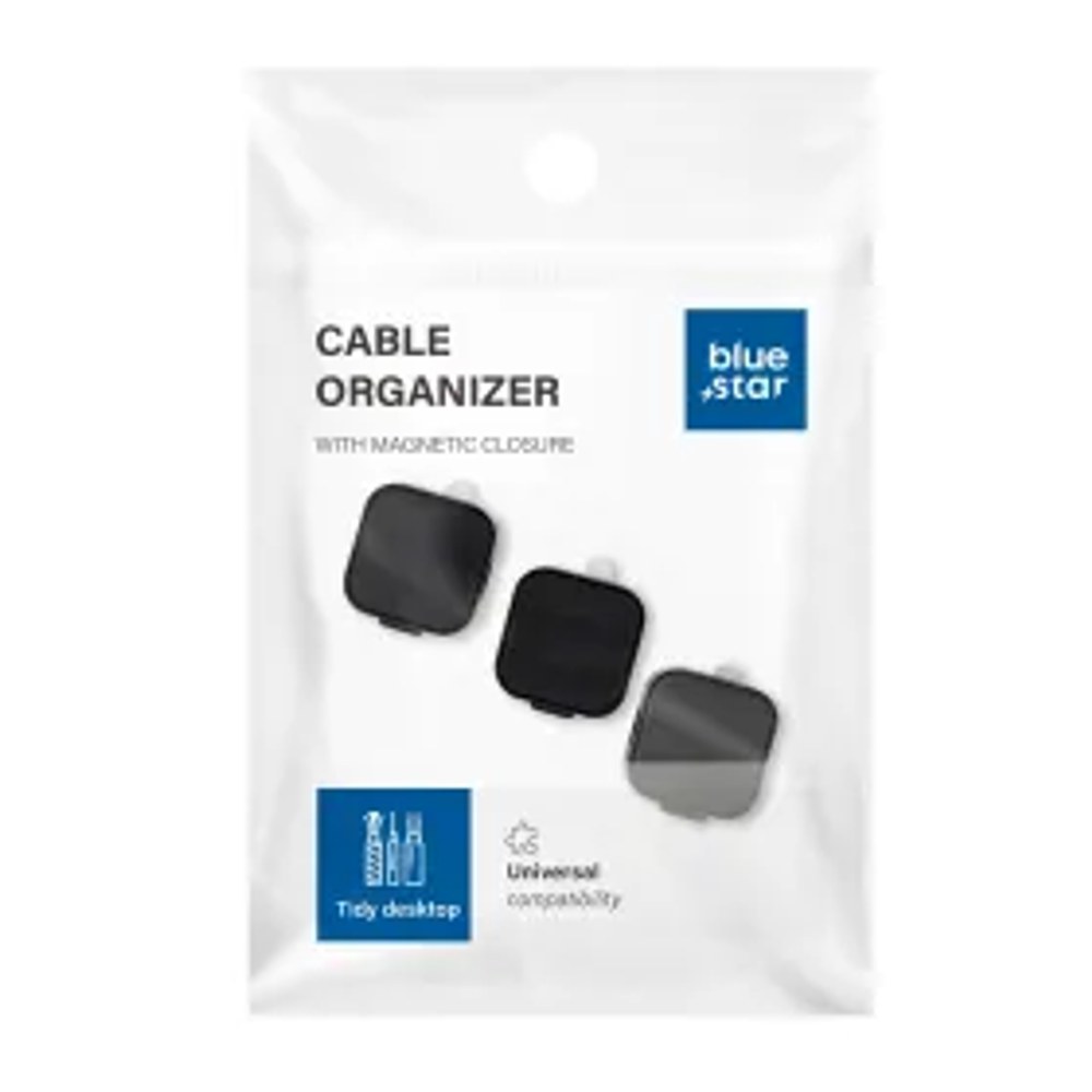 Magnetický organizér kabelů Blue Star PJ-OCZ7 - černý (3 ks)