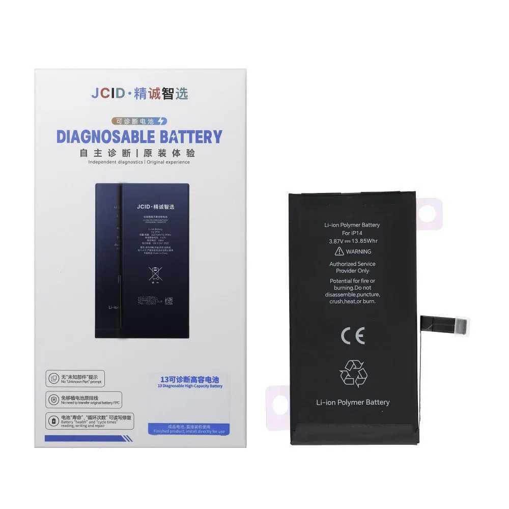 JCID Diagnostikovatelná (použitá) baterie pro iPhone 14 3580 mAh (vysoká kapacita)