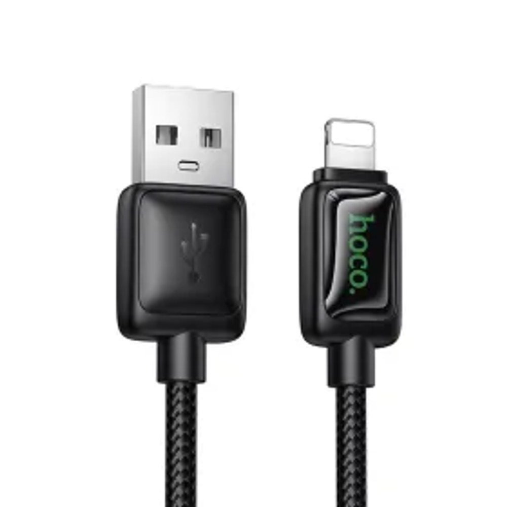 Kabel s LCD USB A na Lightning Hoco 2,4A 1,2 m U146 černý