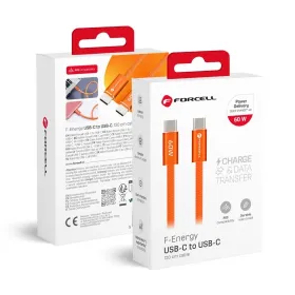 Kabel USB C na USB C F-Energy QC4.0 PD 3A 60W Cafule Barva 1,2 m ACYH23 oranžová