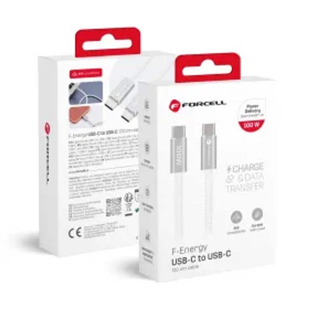 Kabel USB C na USB C F-Energy QC4.0 PD 3A 60W Cafule Color 1,2 m ACYH23 bílý