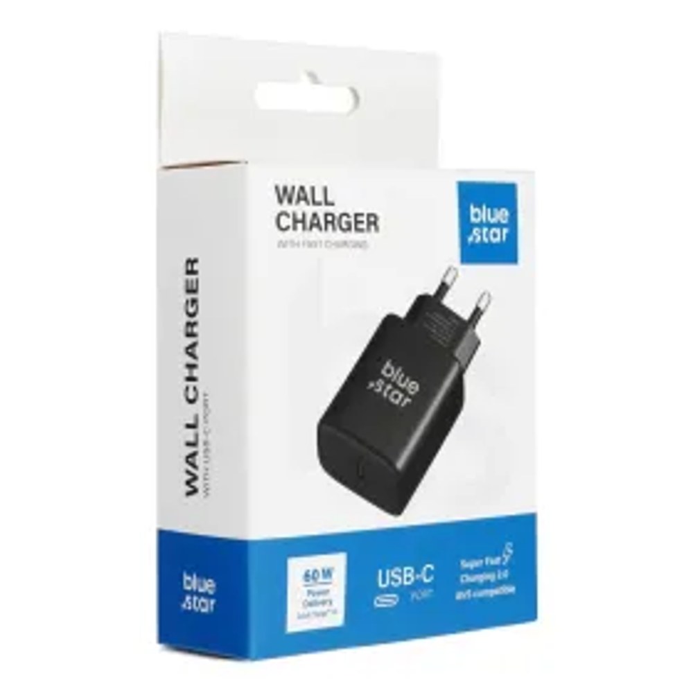 Nabíječka telefonu Blue Star USB C AVS (iPhone 17Pro/Pro Max) SFC2.0 3A 60W TFB-AVS-60W černá