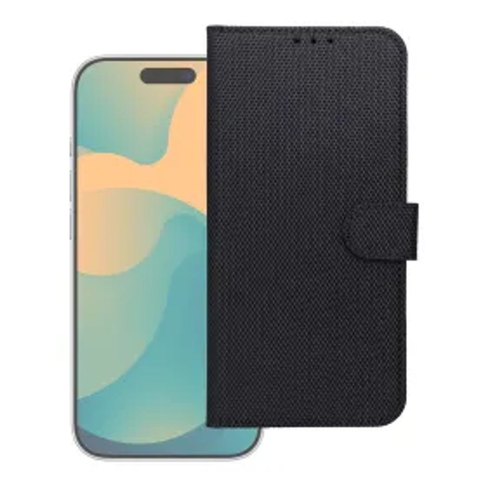 Pouzdro na knihy s ochranou proti krádeži 4Card RFID pro XIAOMI Redmi Note 15 PRO Plus 5G, černé, z technické tkaniny