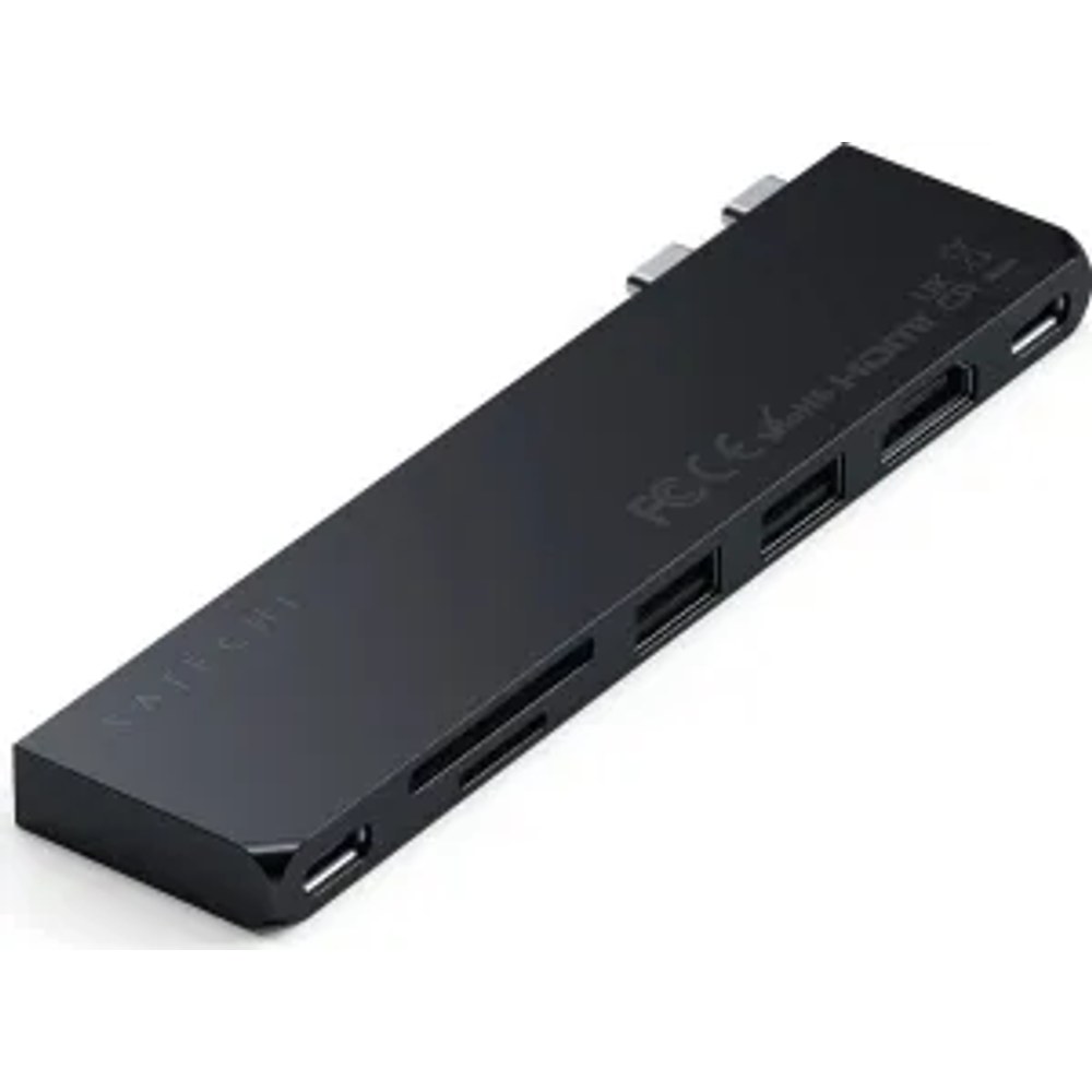 Adaptér HUB 7v1 2 x USB C Satechi Pro HUB Slim ST-HUCPHSD pro MacBook midnight