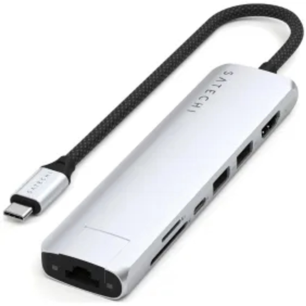 Adaptér HUB 7v1 USB C Satechi Slim ST-P7SS stříbrný