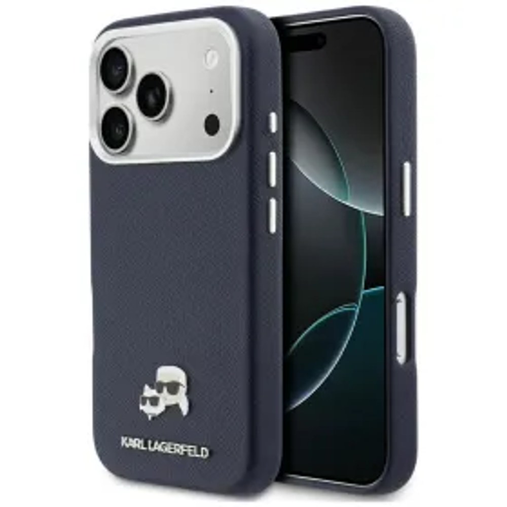 KARL LAGERFELD pouzdro pro IPHONE 17 Pro kompatibilní s MagSafe KLHMP17L6PFKCLB (PU FW W/ K&C Head Pin) modré