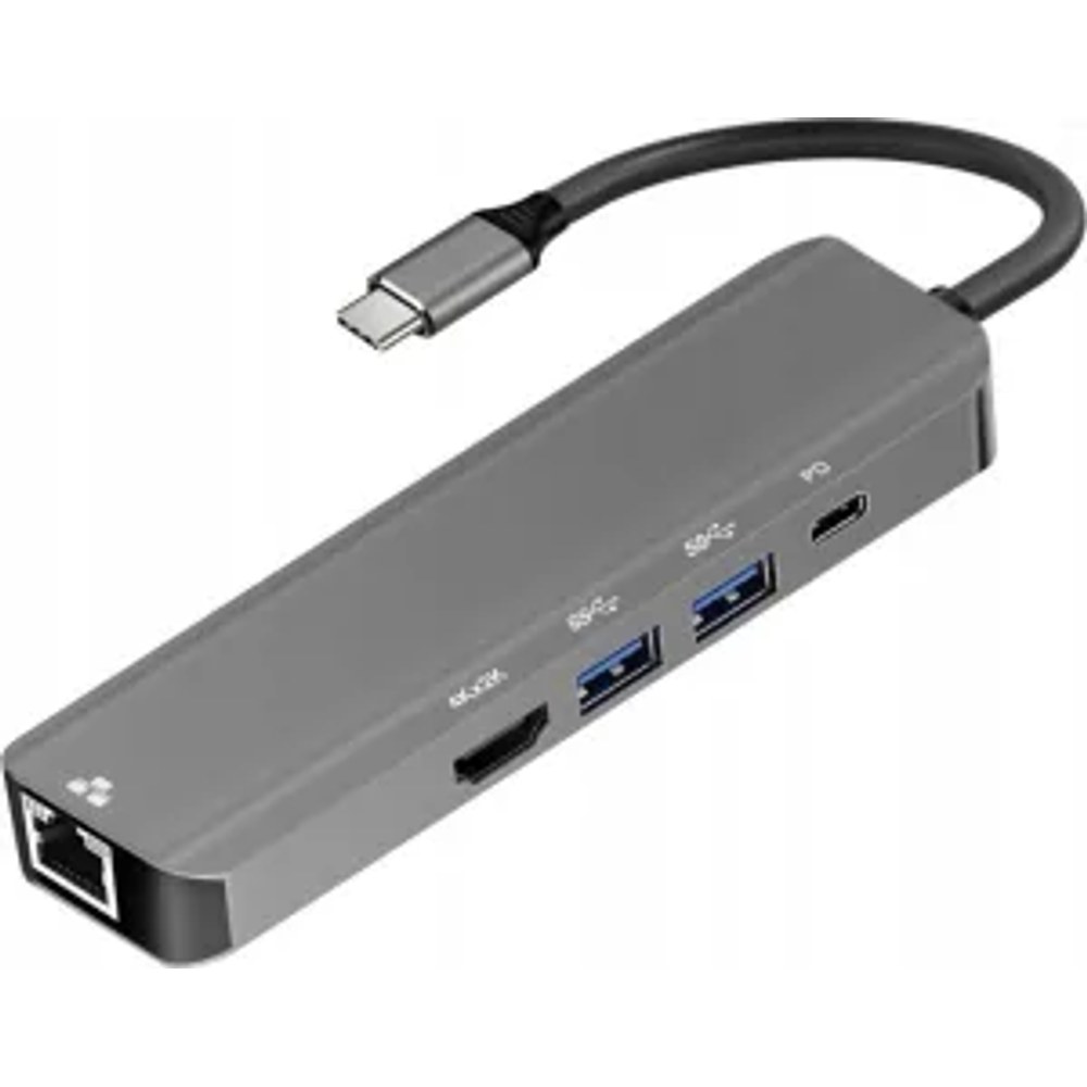 Adaptér HUB 5v1 USB C ART OEM-C15-1 stříbrný