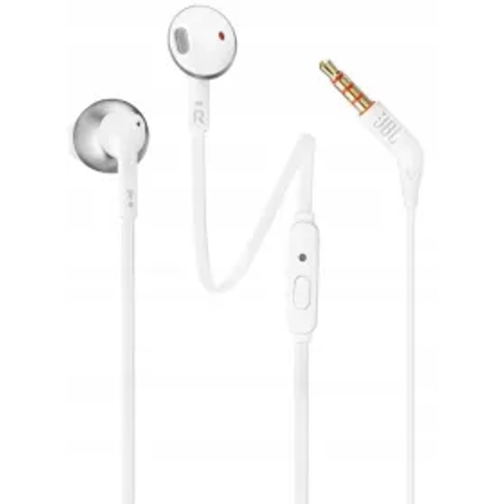Drátová sluchátka Jack 3,5 mm JBL T205 bílá