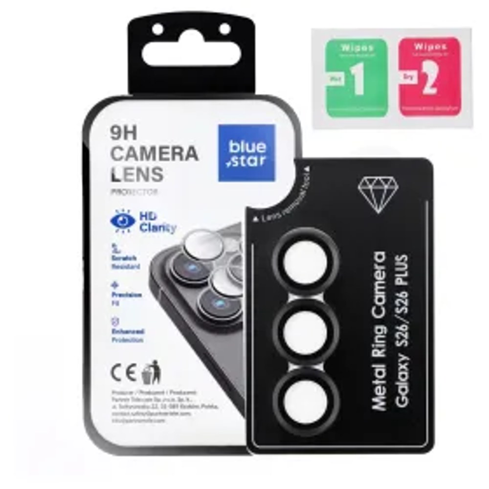 Ochranný kryt objektivu fotoaparátu BLUE STAR Easy Install pro SAMSUNG S26 PLUS černý