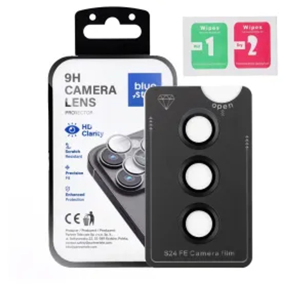 Ochranný kryt objektivu fotoaparátu BLUE STAR Easy Install pro SAMSUNG S24 FE černý