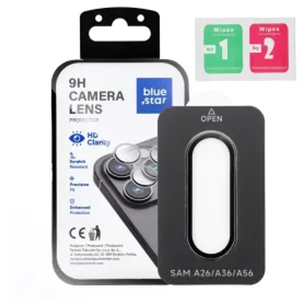 Ochranný kryt objektivu fotoaparátu BLUE STAR Easy Install pro SAMSUNG A56 černý