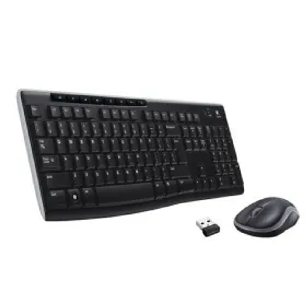 Bezdrátový set klávesnice QWERTY + myš Logitech MK270 černá