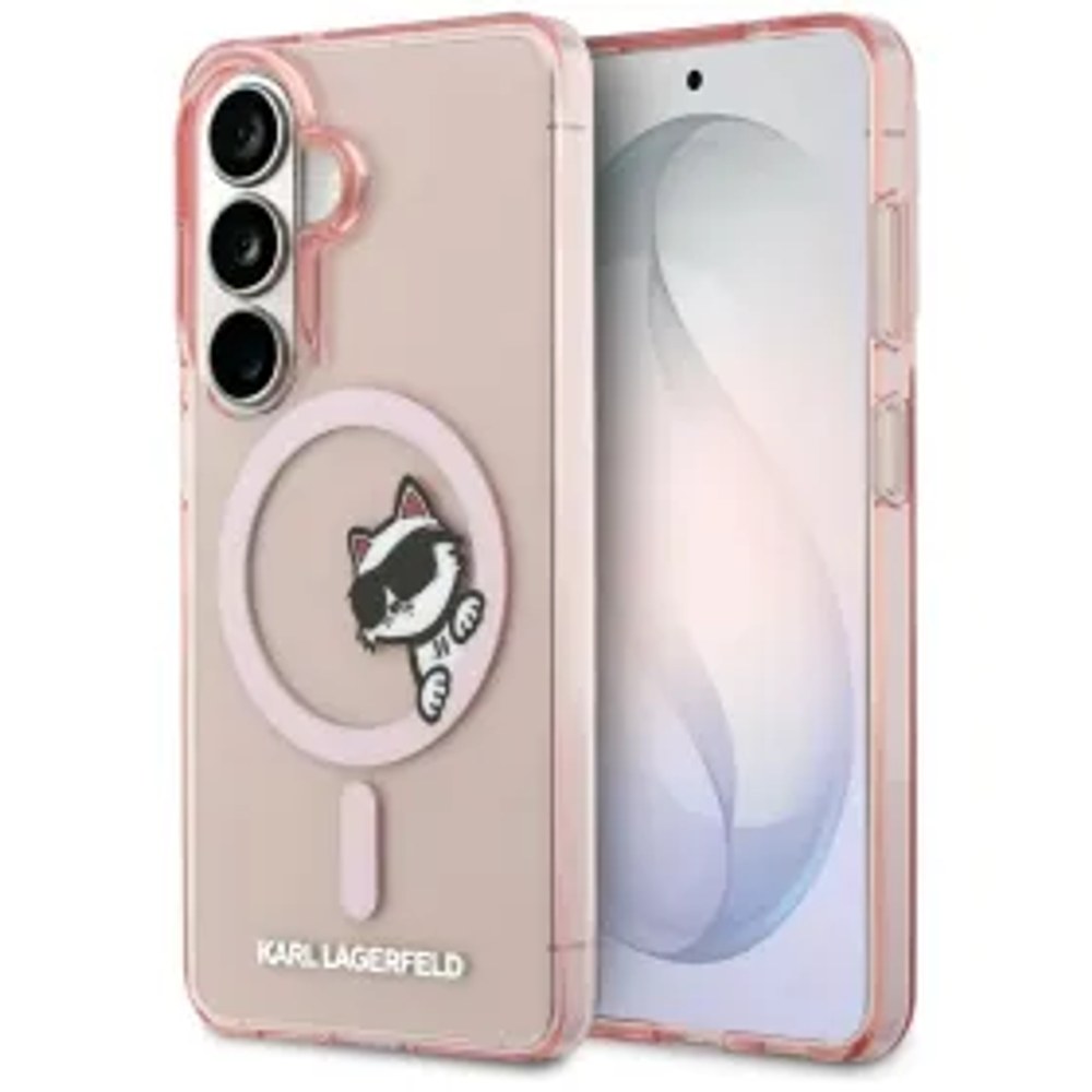 KARL LAGERFELD pouzdro pro SAMSUNG S26 KLHMS26S6HCPSCP (Magnetic IML Peekaboo Choupette) růžové