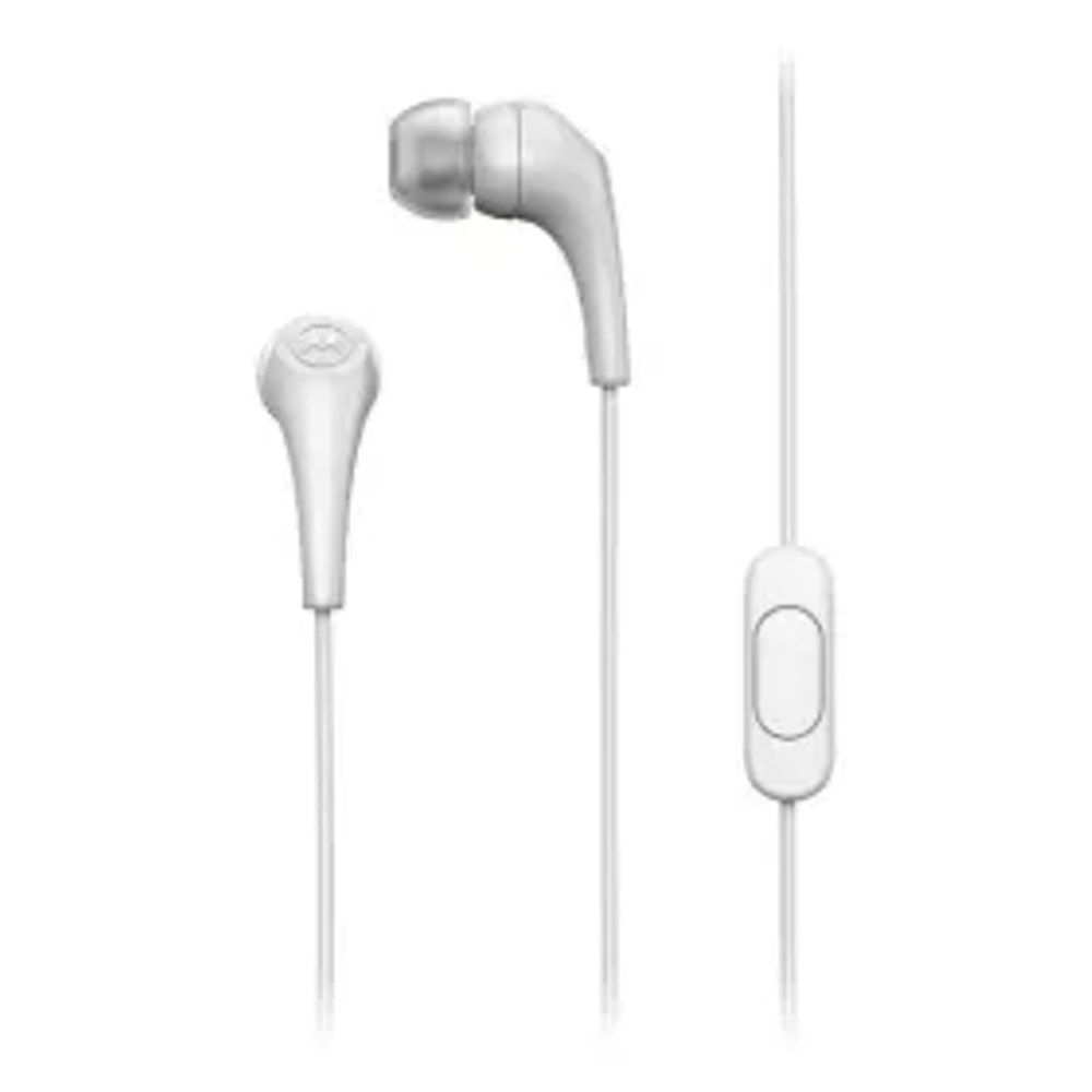 Drátová sluchátka s konektorem pro zrcadlovku 3,5 mm MOTOROLA Ear Buds 2-s bílá