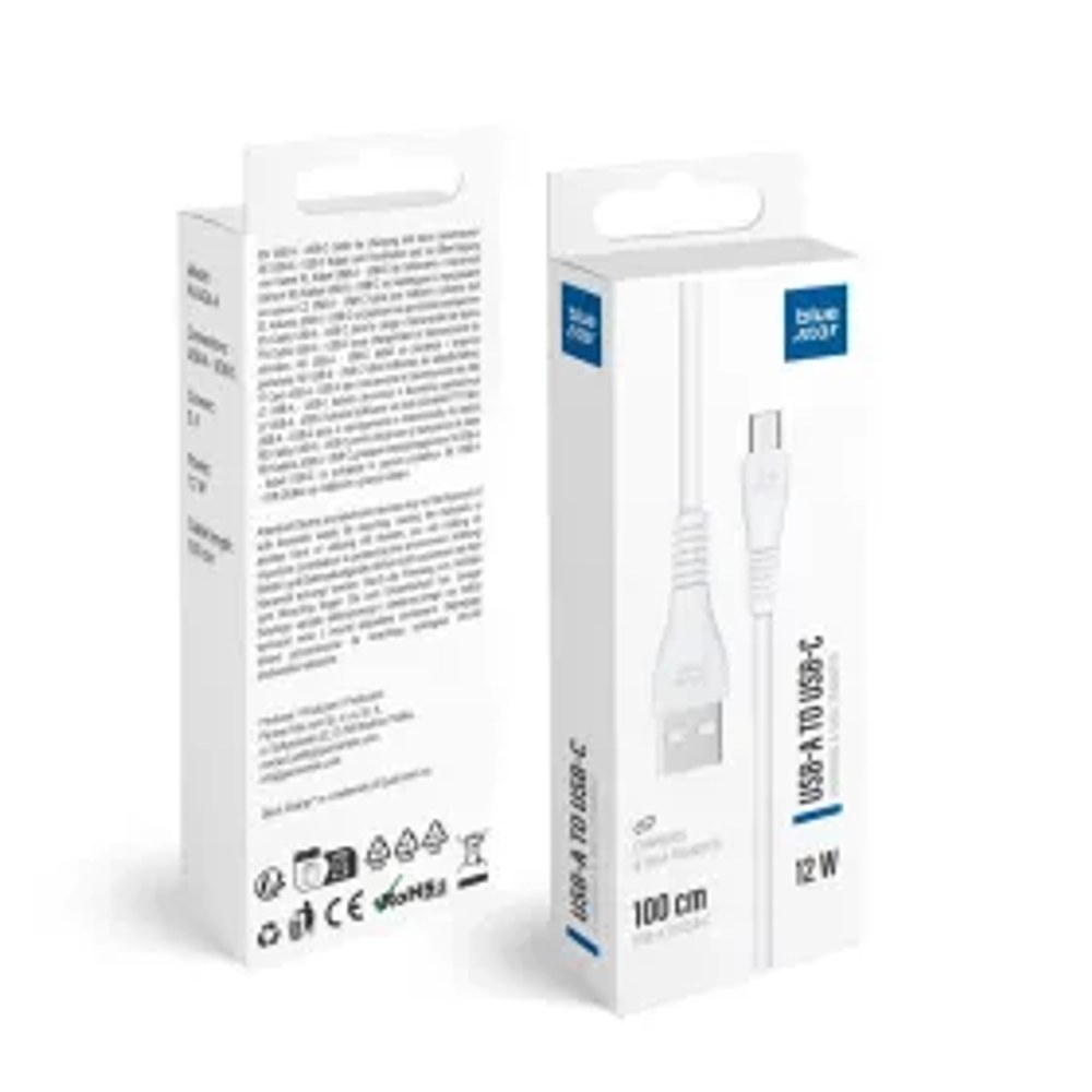 Kabel USB A na USB C Blue Star 2A 12W 1 m PJ-DG4-A bílý