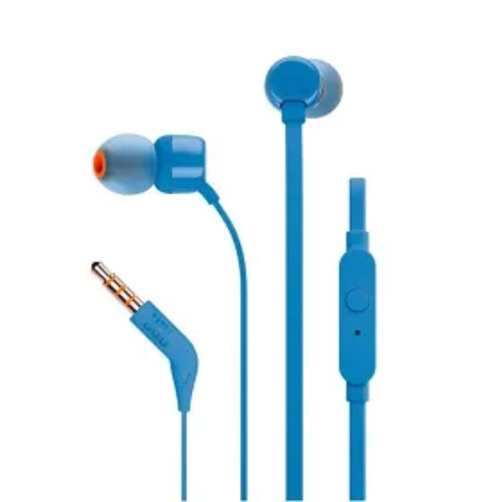 Drátová sluchátka Jack 3,5 mm JBL T110 modrá