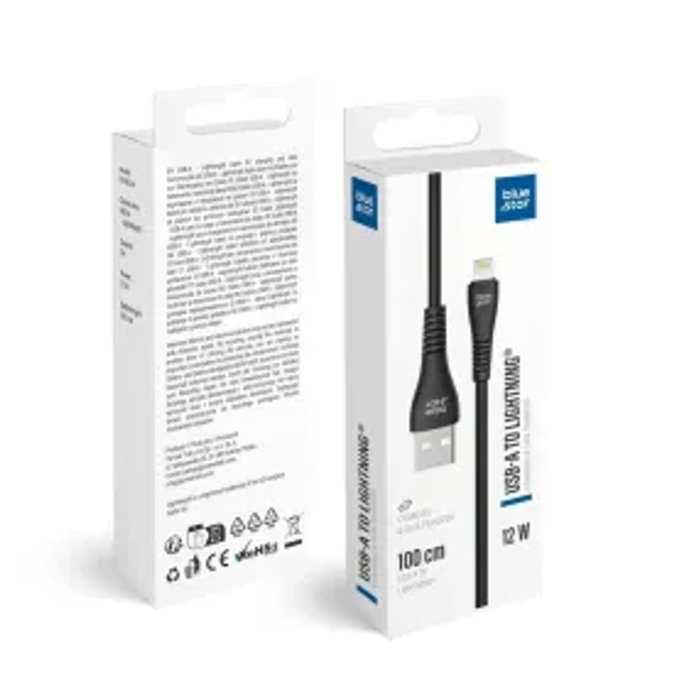 Kabel USB A na Lightning Blue Star 2A 12W 1 m PJ-DG5-A černý