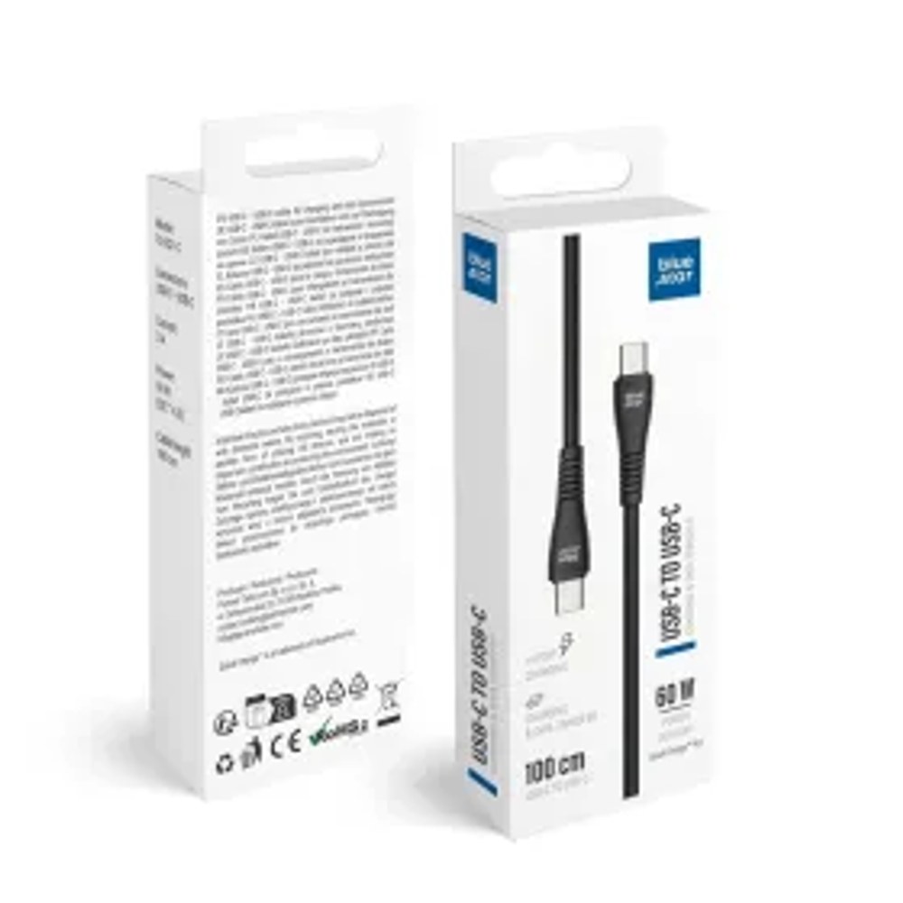 Kabel USB C na USB C Blue Star 3A 60W QC4.0 1 m PJ-DQ1-C černý