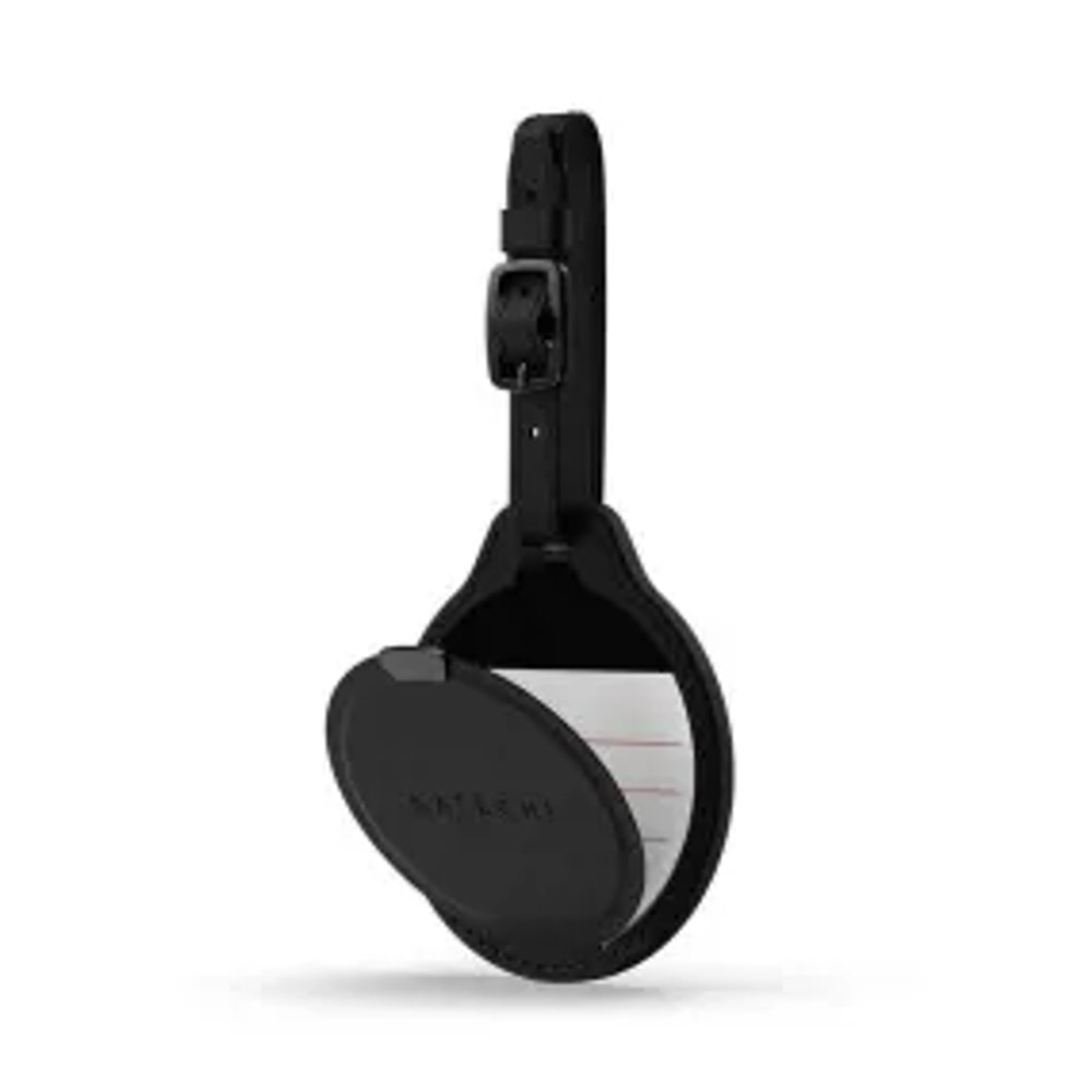 Lokátor kompatibilní s Apple Find My Satechi FindAll Zavazadlový štítek ve tvaru veganské kůže ST-LFALTK černý