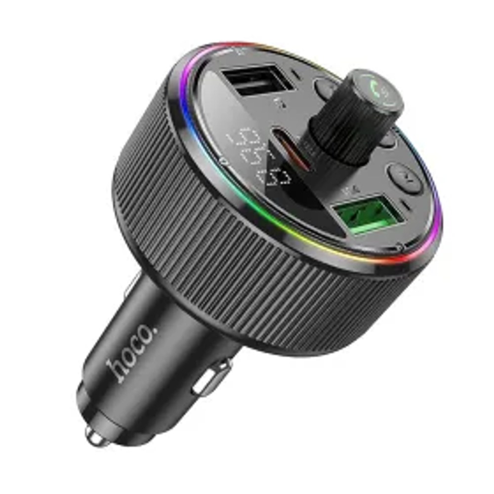 HOCO vysílač do auta FM bluetooth 2 x USB A + Type C PD QC3.0 30W E82 černý