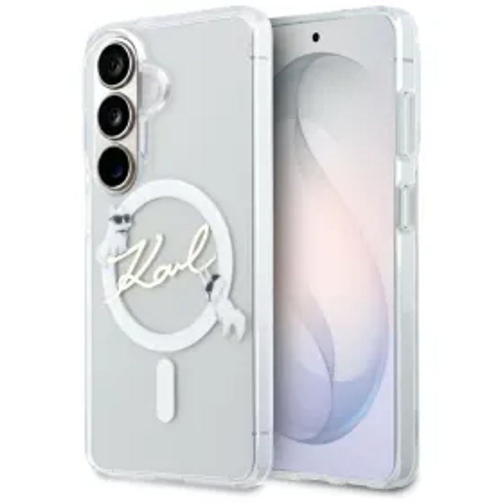 KARL LAGERFELD pouzdro pro SAMSUNG S26 KLHMS26S5HKSCAH (Magnetic IML KC Script) transparentní