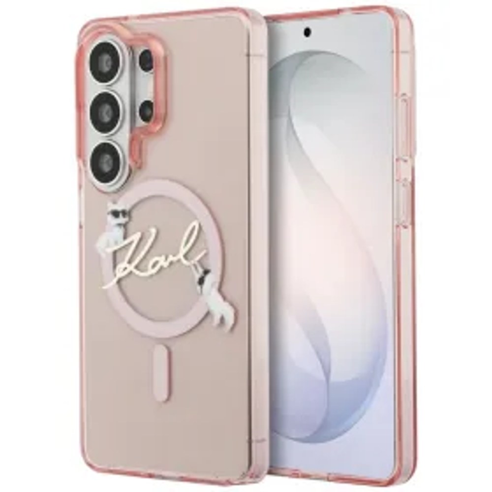 KARL LAGERFELD pouzdro pro SAMSUNG S26 Ultra KLHMS26L5HKSCAP (Magnetic IML KC Script) růžové