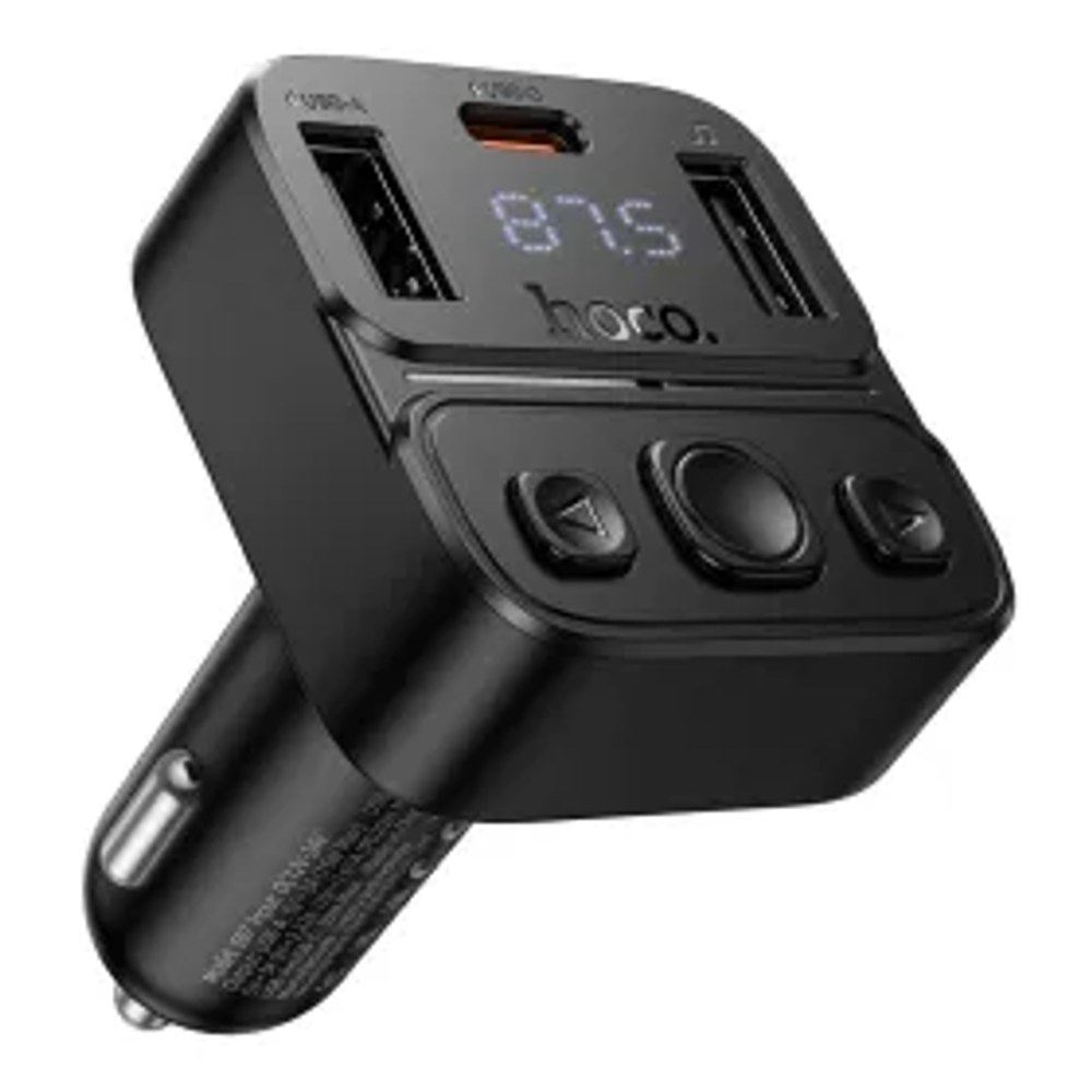 Vysílač do auta bluetooth Hoco USB A + USB C QC PD 35W E87 černý