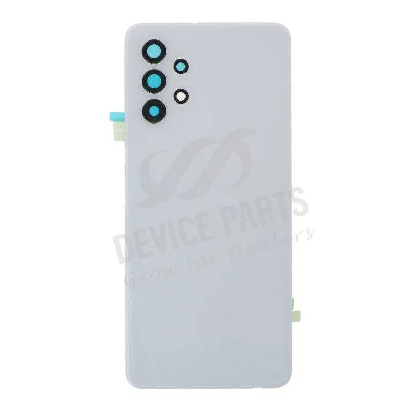 Kryt baterie + lepidlo na kryt baterie + čočka a rámeček zadního fotoaparátu pro Samsung Galaxy A32 White Originál