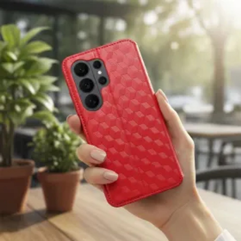 Flipové pouzdro pro Samsung A37 Cubic Book červené