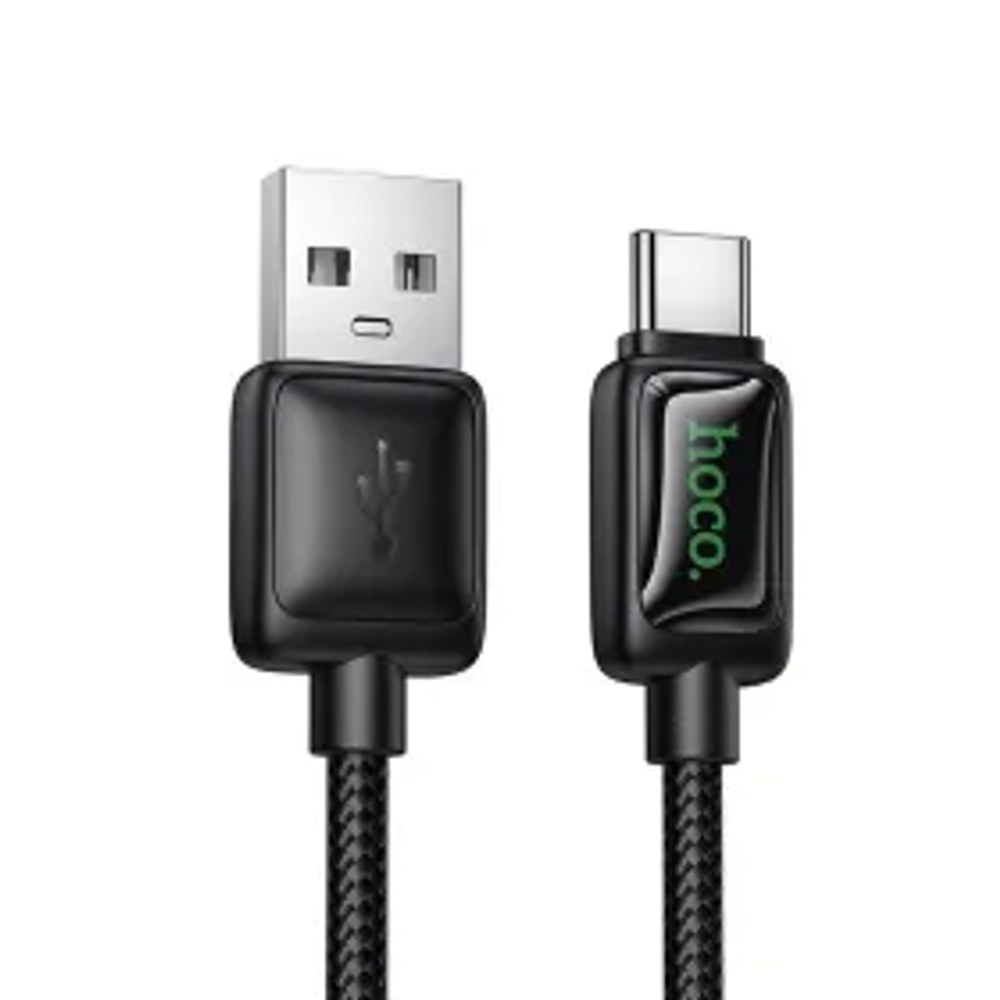 Kabel s LCD USB A na USB C Hoco 3A 1,2 m U146 černý