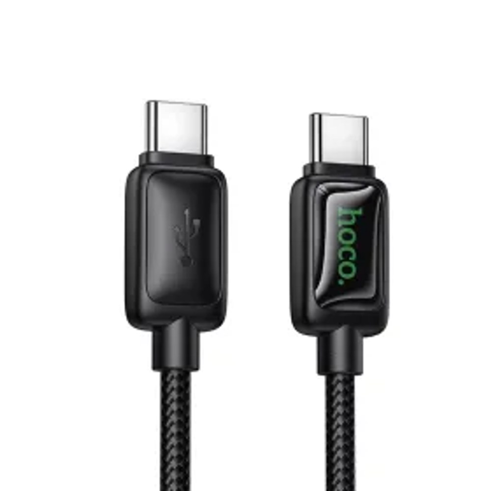 Kabel s LCD USB C na USB C Hoco 3A 60W 1,2 m U146 černý