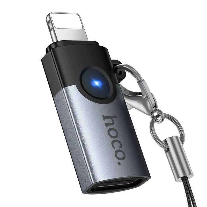 Adaptér OTG Lightning na USB C Hoco 2A UA46A šedý