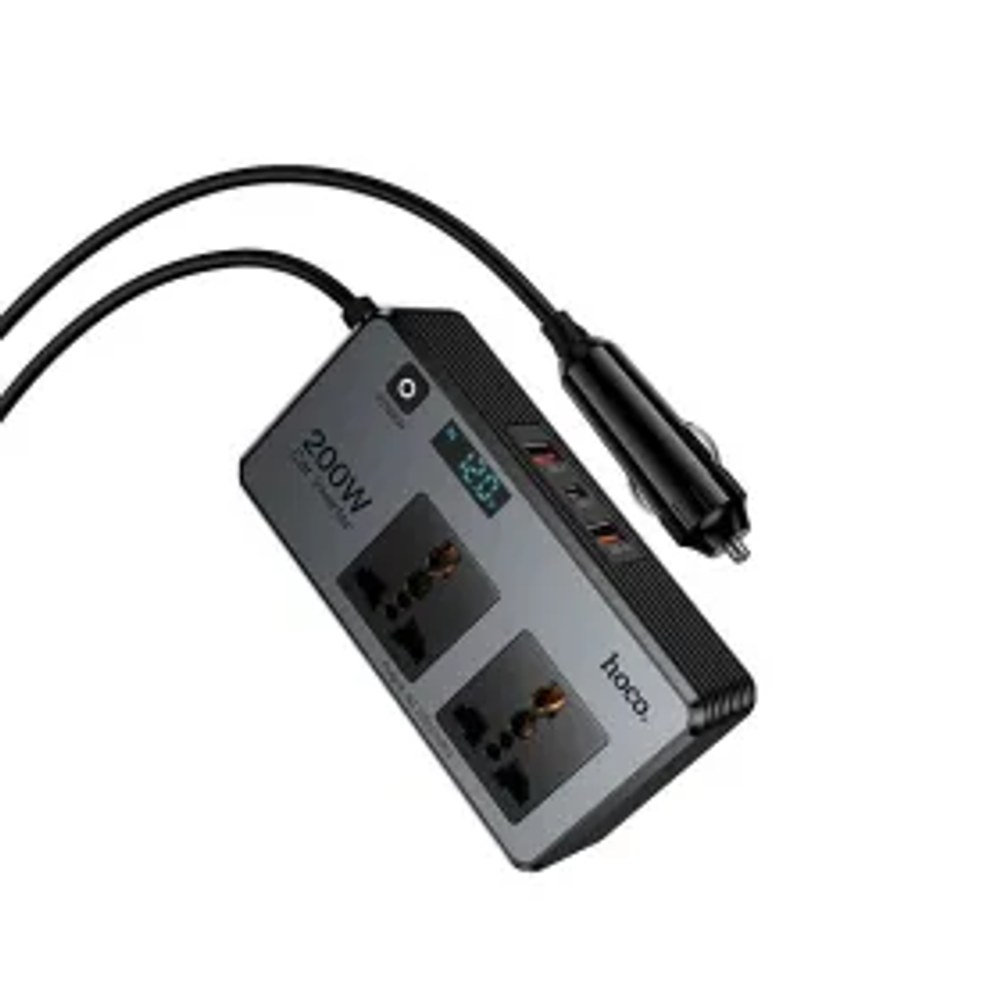 Chytrá duální nabíječka do auta Hoco 2 porty zapalovače max. 200W PD66W/1C2A Z66 černá