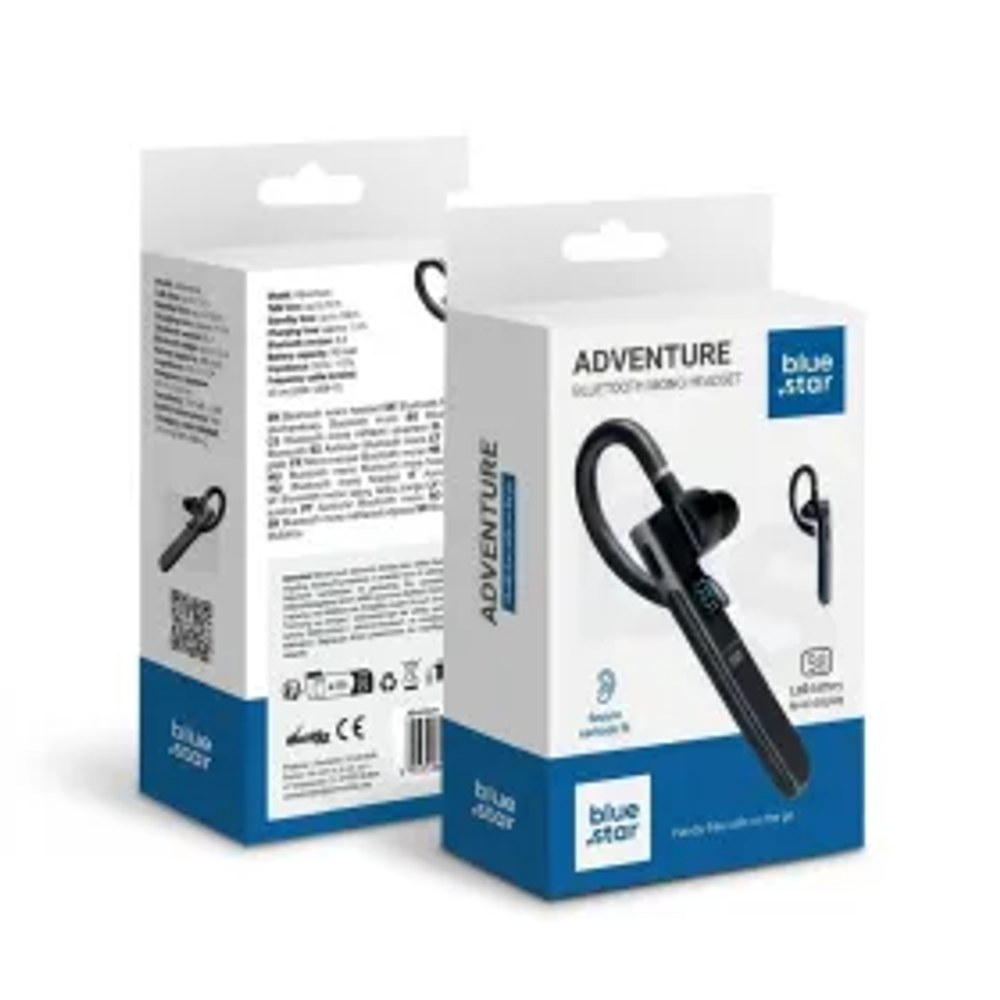 Bezdrátová monofonní náhlavní souprava Blue Star Adventure černá