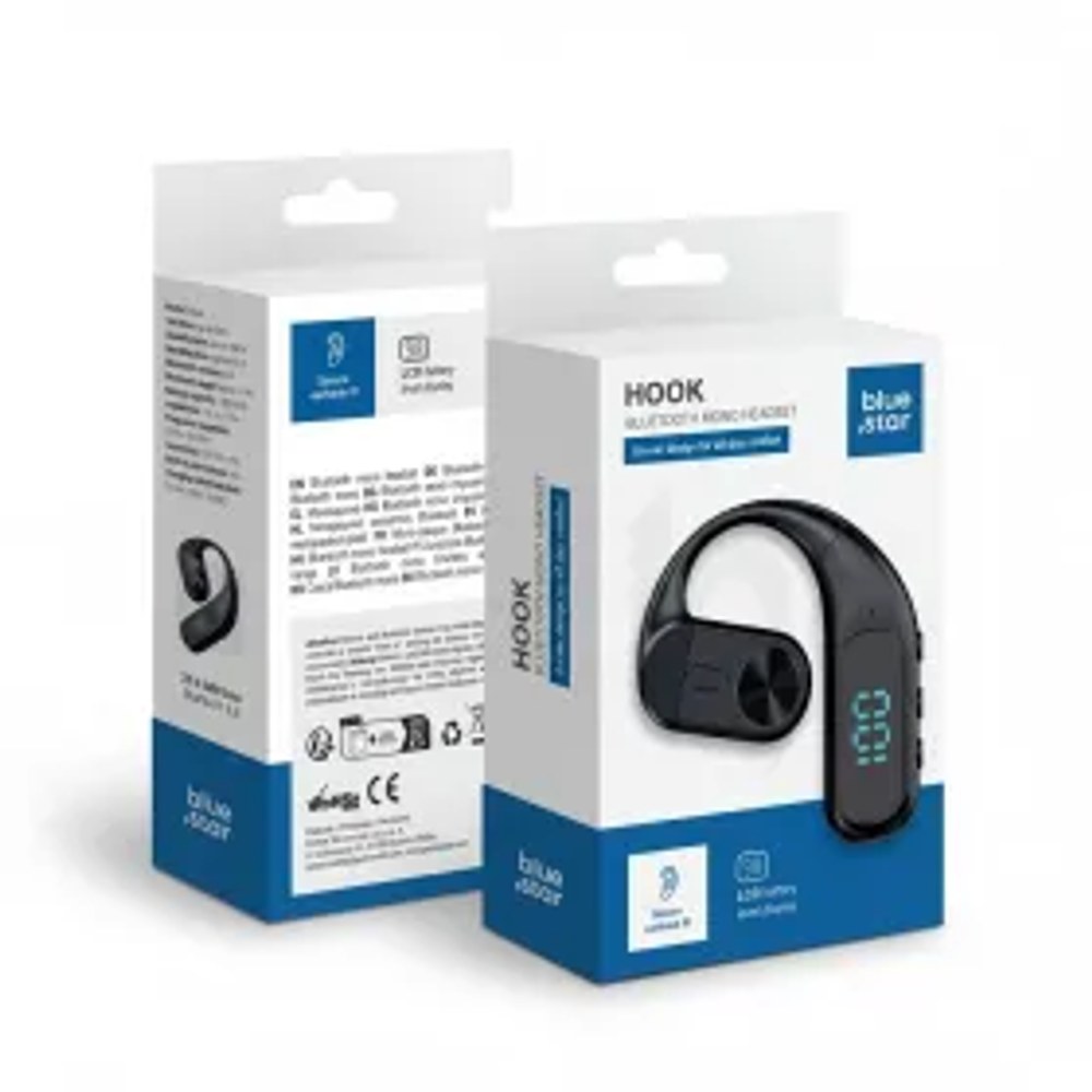 Bezdrátová monofonní náhlavní souprava Blue Star Hook černá