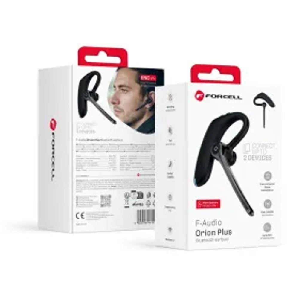 Bezdrátová monofonní náhlavní souprava (ENC, Multipoint, BT 6.0 + EDR, 170mah) Orion Plus černá