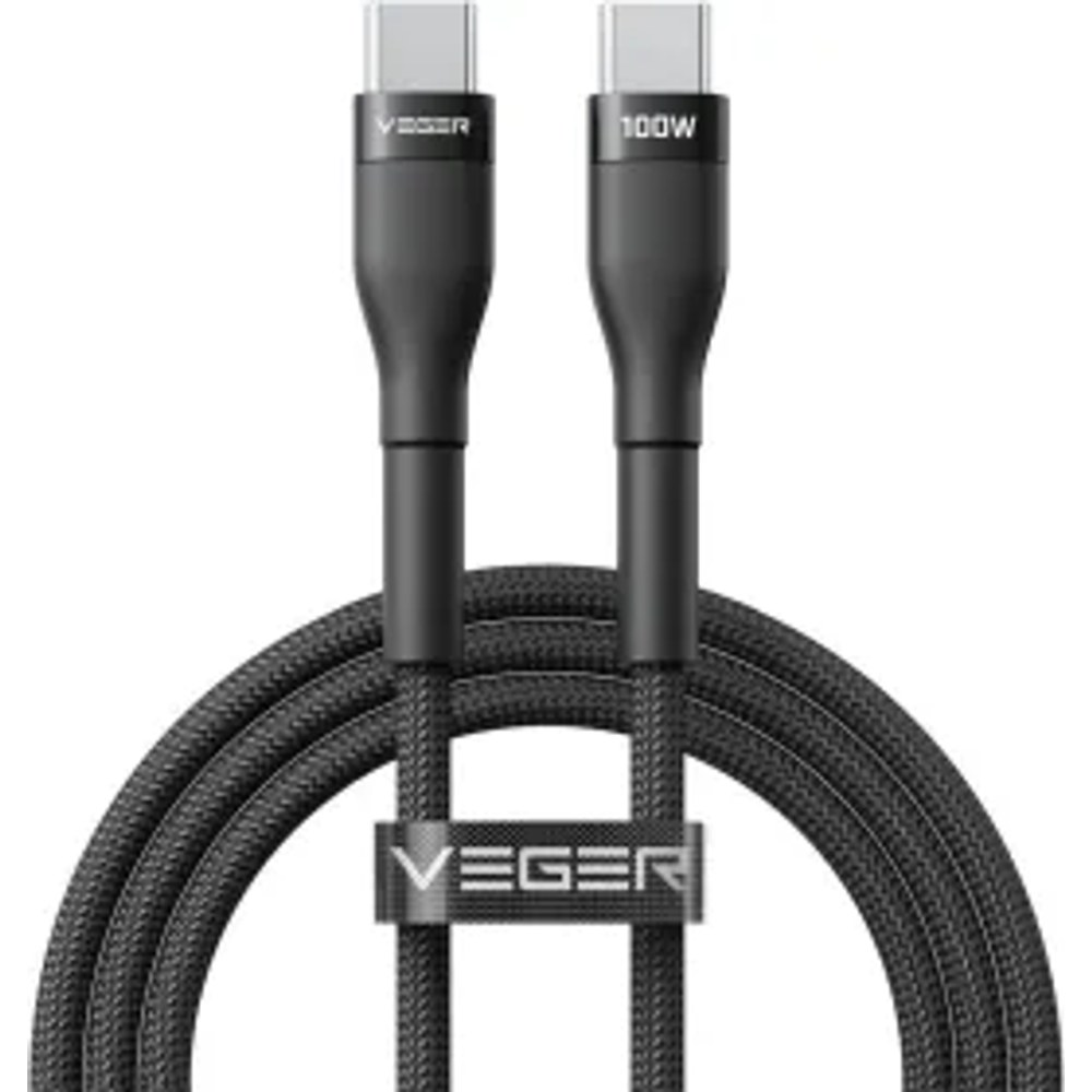 Kabel typ C na typ C VEGER PD 5A 100W CC05 1,5 m černý