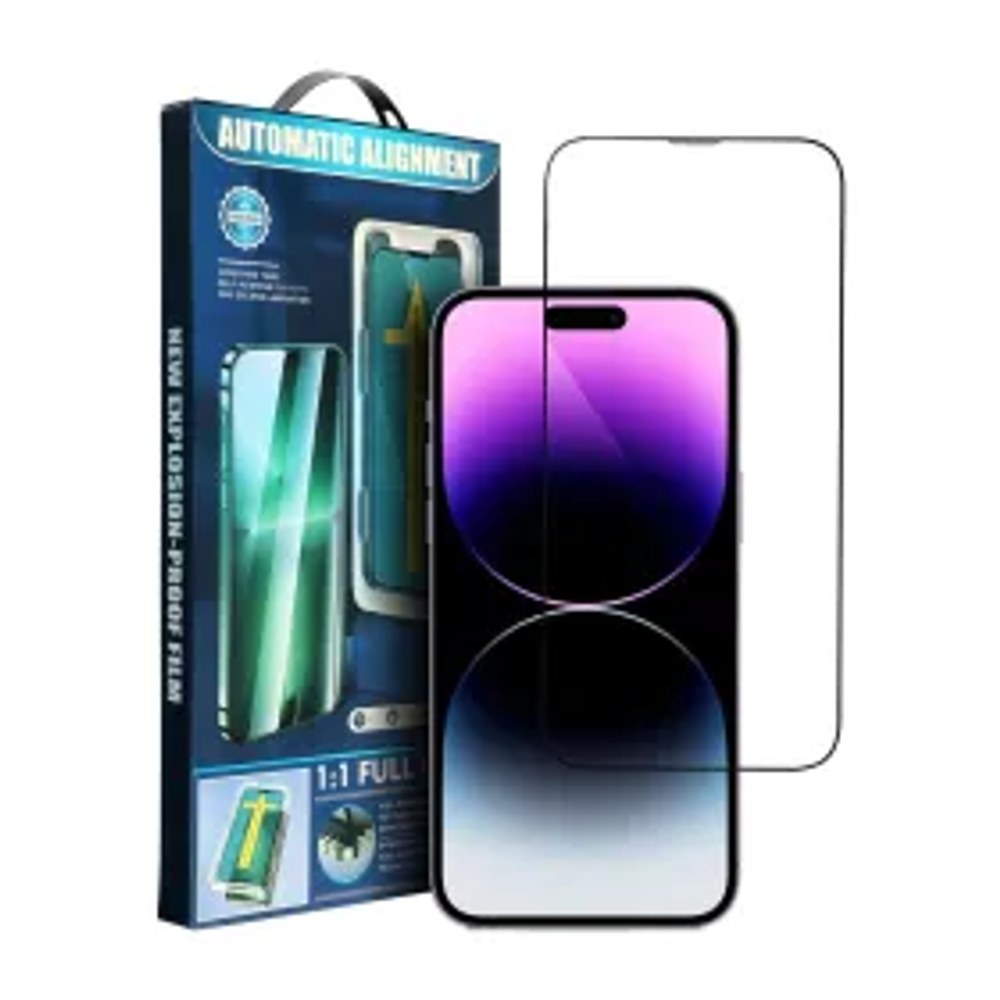 Tvrzené sklo 5D Full Glue pro iPhone 15 černé + aplikátor