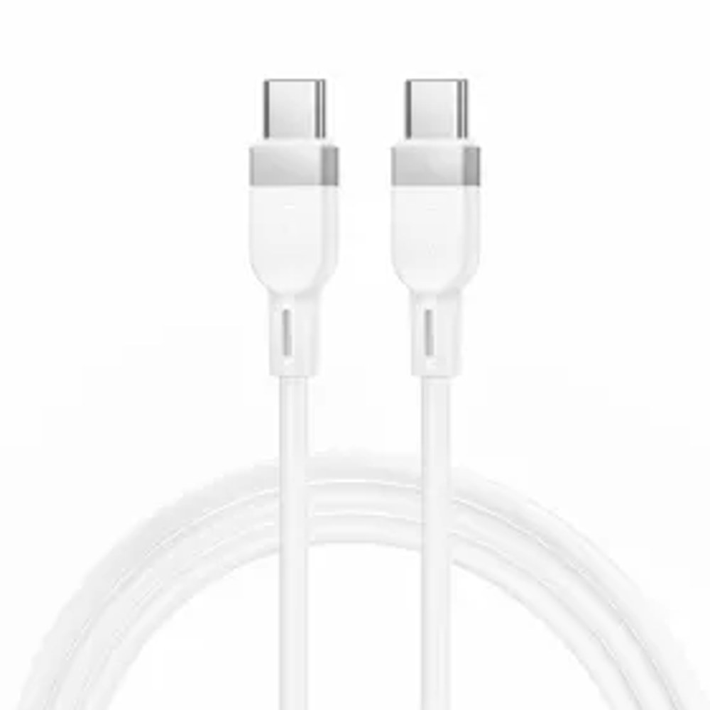 Silikonový kabel USB C na USB C Hoco 3A 60W 1 m X109 bílý