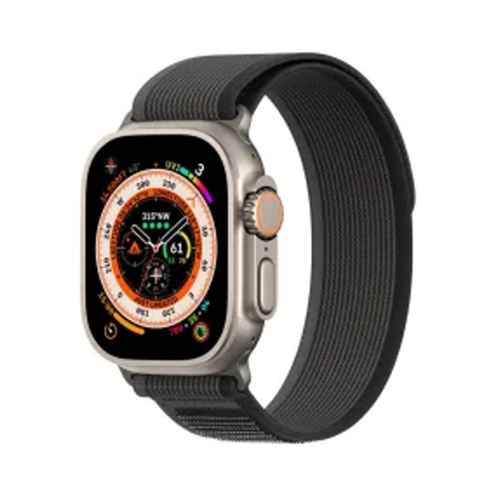 DUX DUCIS YJ - tkaný nylonový řemínek pro Apple Watch 42/44/45/49 mm černá/šedá