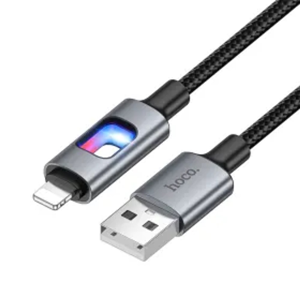 LED kabel USB A na Lightning Hoco 2,4A 1,2 m U144 černý