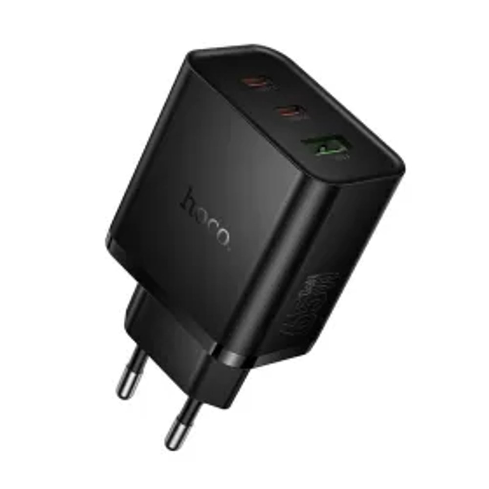 Nabíječka telefonu Hoco 2x USB C + USB A QC3.0 PD 3A 65W N75 černá