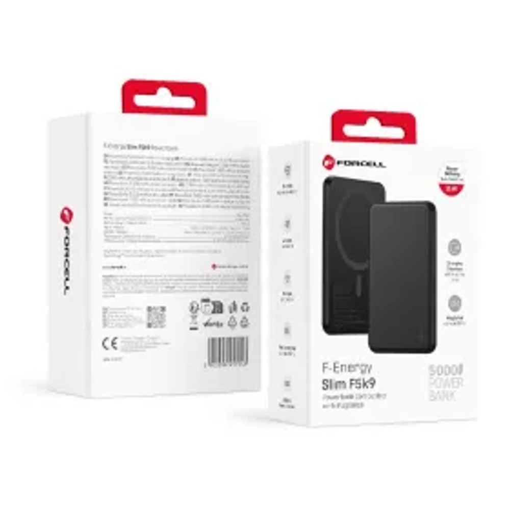 Powerbanka kompatibilní s MagSafe F-Energy Slim F5K9 QC4.0 PD3.0 15W 5000 mAh černá