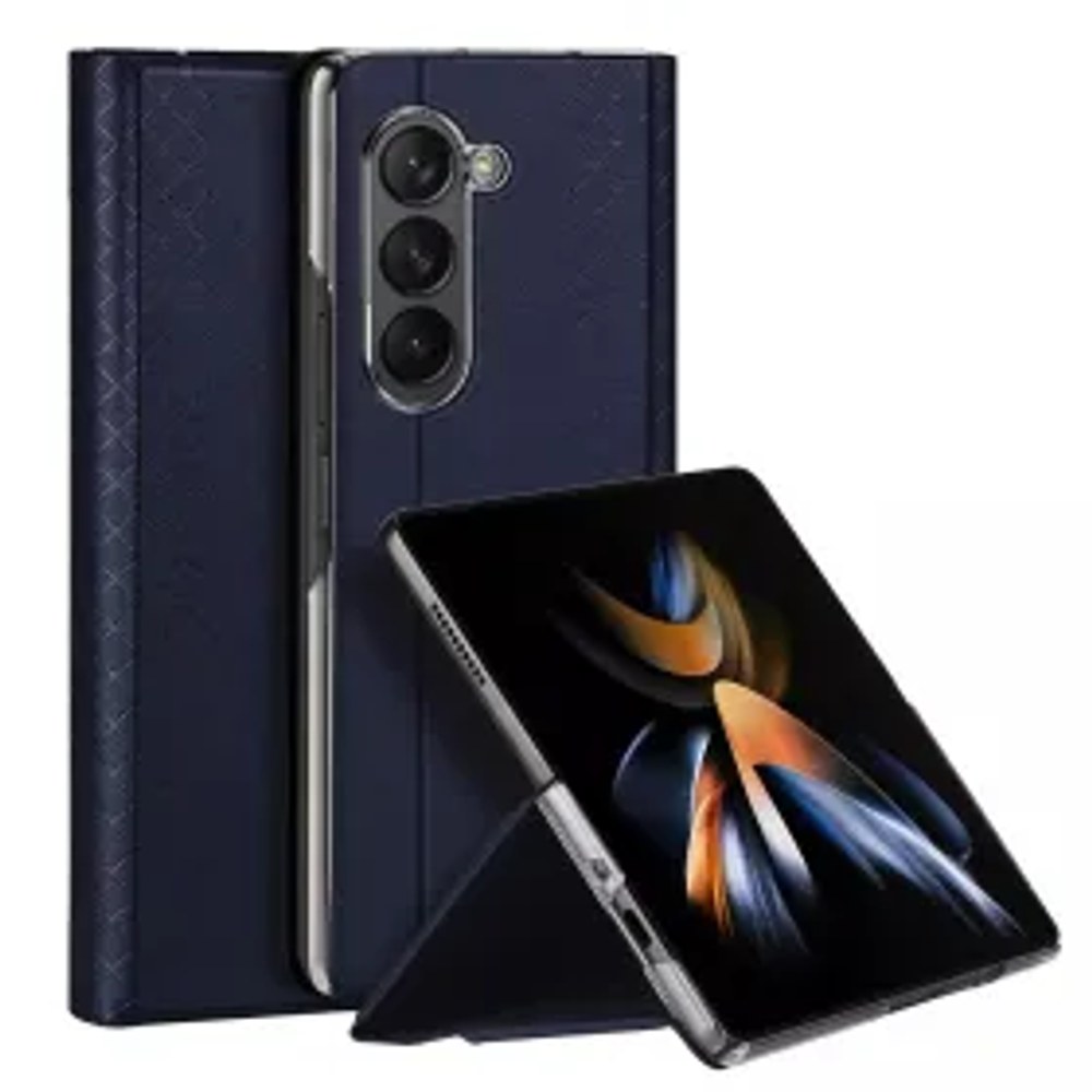 DUX DUCIS Bril - PU kožené pouzdro pro Samsung Galaxy Z Fold5 5G modré